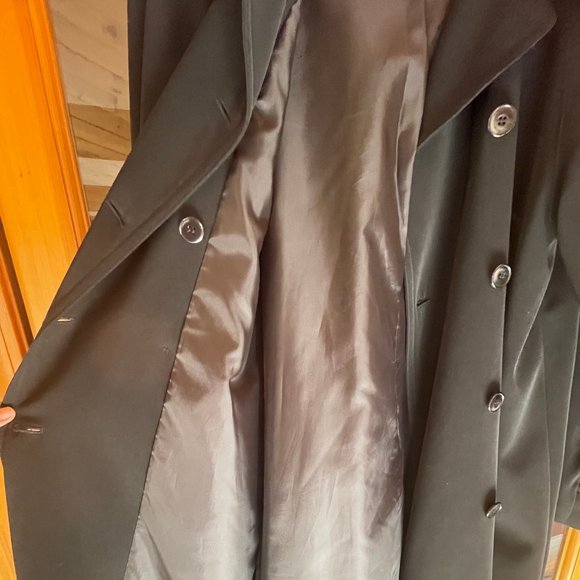 GALLERY BRAND BLACK ALL WEATHER DETACHABLE HOODED LONG COAT - Picture 5 of 9